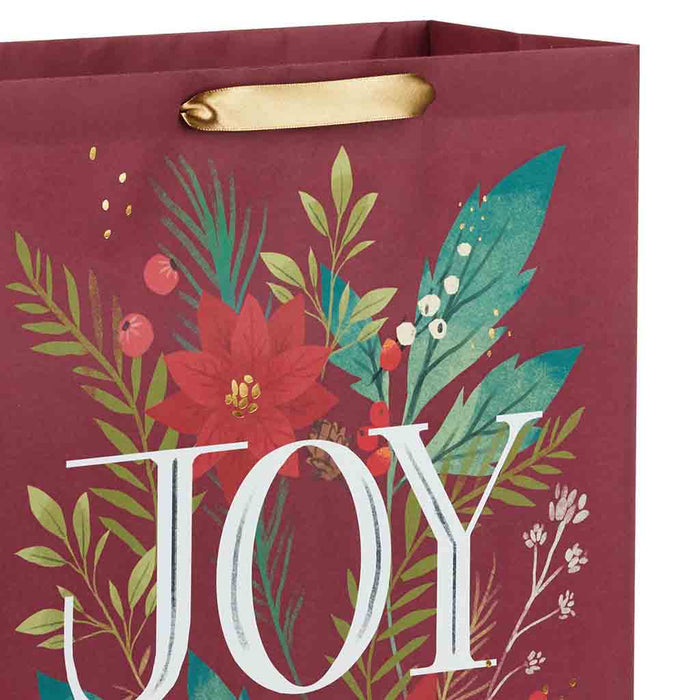 Hallmark : 15.5" Joy on Poinsettias Extra-Large Christmas Gift Bag - Hallmark : 15.5" Joy on Poinsettias Extra-Large Christmas Gift Bag