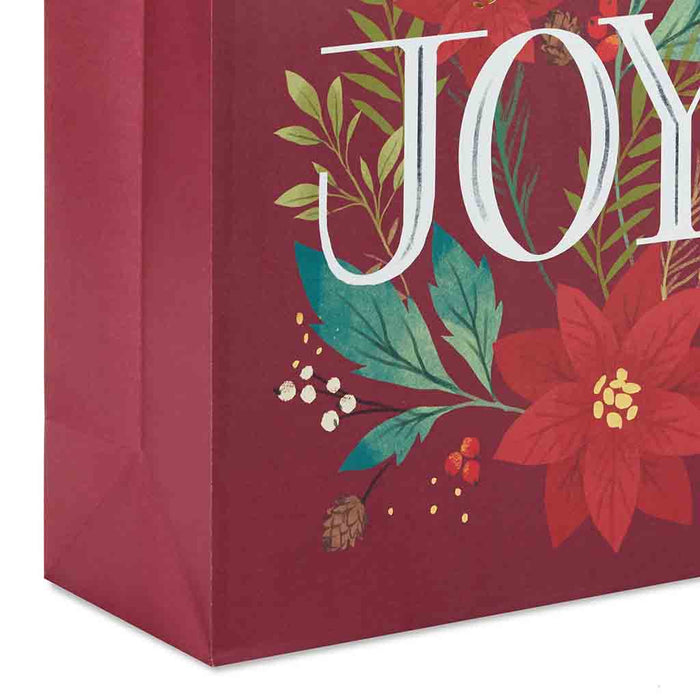 Hallmark : 15.5" Joy on Poinsettias Extra-Large Christmas Gift Bag - Hallmark : 15.5" Joy on Poinsettias Extra-Large Christmas Gift Bag