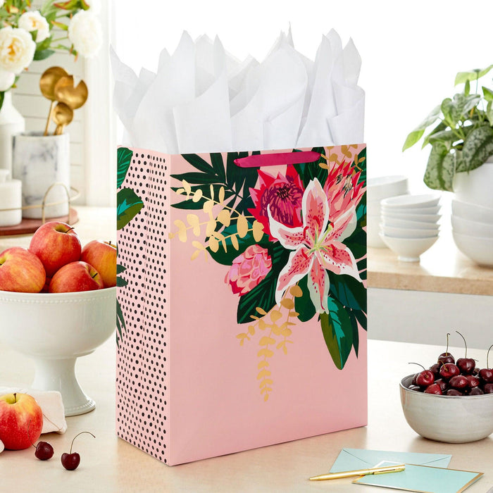 Hallmark : 15.5" Pink Lily Extra-Large Gift Bag -