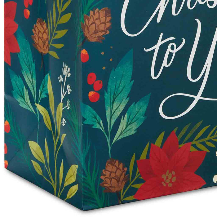 Hallmark : 20" Merriest Christmas With Poinsettias Jumbo Gift Bag - Hallmark : 20" Merriest Christmas With Poinsettias Jumbo Gift Bag