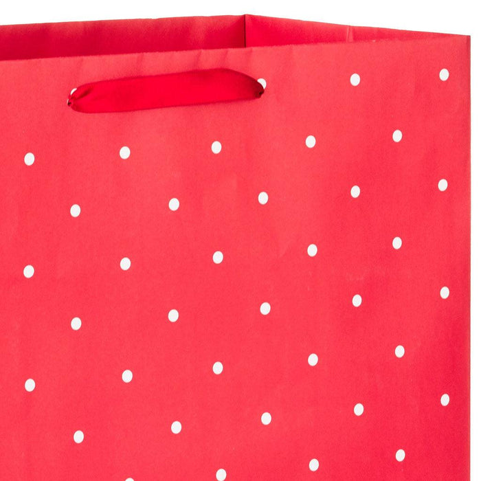 Hallmark : 20" Red and White Polka Dot Jumbo Gift Bag -