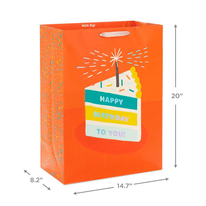 Hallmark : 20" Slice of Birthday Cake Jumbo Gift Bag -