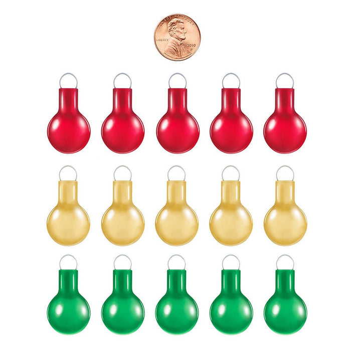 Hallmark : 2023 Keepsake Mini Festive Red, Gold and Green Glass Ornaments, Set of 15 (108) - Hallmark : 2023 Keepsake Mini Festive Red, Gold and Green Glass Ornaments, Set of 15 (108)
