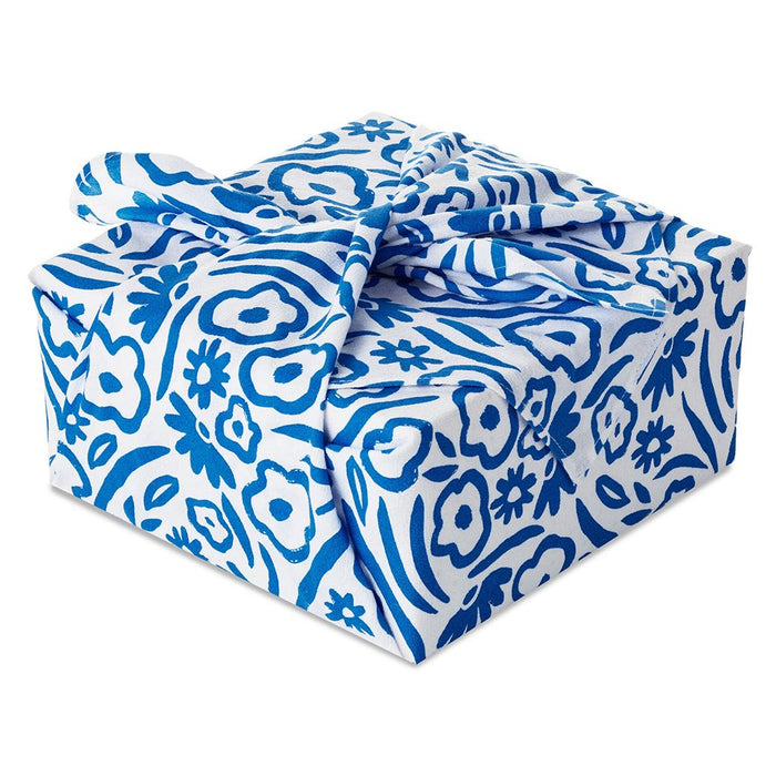 Hallmark : 26" Blue Floral Fabric Gift Wrap - Hallmark : 26" Blue Floral Fabric Gift Wrap