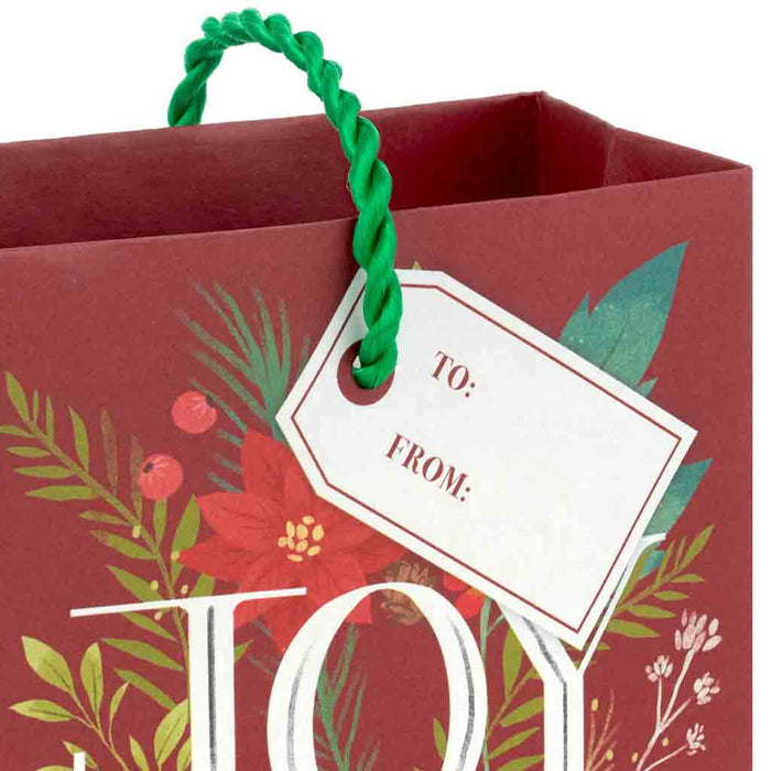 Hallmark : 4.6" Joy With Poinsettias Christmas Gift Card Holder Mini Bag - Hallmark : 4.6" Joy With Poinsettias Christmas Gift Card Holder Mini Bag