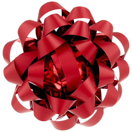 Hallmark : 4.6" Matte Red/Red Metallic Gift Bow -