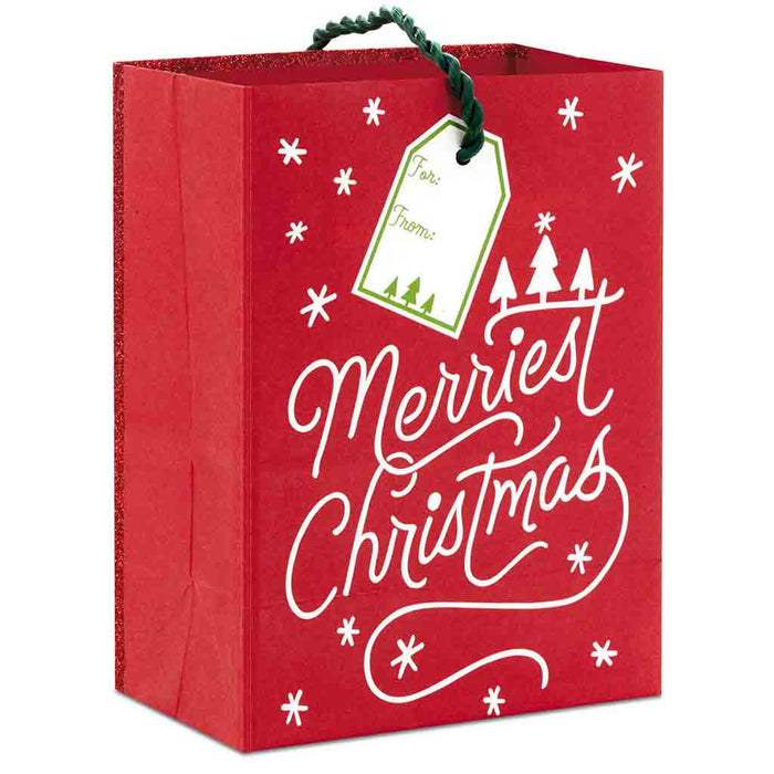 Hallmark : 4.6" Merriest Christmas on Red Gift Card Holder - Hallmark : 4.6" Merriest Christmas on Red Gift Card Holder