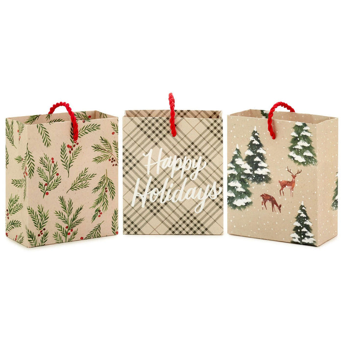 Hallmark : 4.6" Rustic Holiday 3-Pack Assortment Gift Card Holder Mini Bags - Hallmark : 4.6" Rustic Holiday 3-Pack Assortment Gift Card Holder Mini Bags - Annies Hallmark and Gretchens Hallmark, Sister Stores