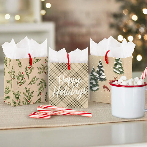 Hallmark : 4.6" Rustic Holiday 3-Pack Assortment Gift Card Holder Mini Bags - Hallmark : 4.6" Rustic Holiday 3-Pack Assortment Gift Card Holder Mini Bags - Annies Hallmark and Gretchens Hallmark, Sister Stores