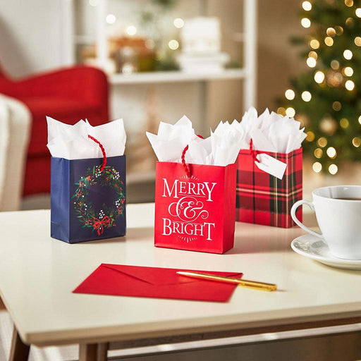 Hallmark : 4.6" Tailored Traditional 3-Pack Christmas Gift Card Holder Mini Bags - Hallmark : 4.6" Tailored Traditional 3-Pack Christmas Gift Card Holder Mini Bags - Annies Hallmark and Gretchens Hallmark, Sister Stores