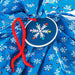 Hallmark : 56" Snowflakes on Blue Giant Plastic Holiday Gift Bag - Hallmark : 56" Snowflakes on Blue Giant Plastic Holiday Gift Bag - Annies Hallmark and Gretchens Hallmark, Sister Stores