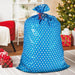 Hallmark : 56" Snowflakes on Blue Giant Plastic Holiday Gift Bag - Hallmark : 56" Snowflakes on Blue Giant Plastic Holiday Gift Bag - Annies Hallmark and Gretchens Hallmark, Sister Stores