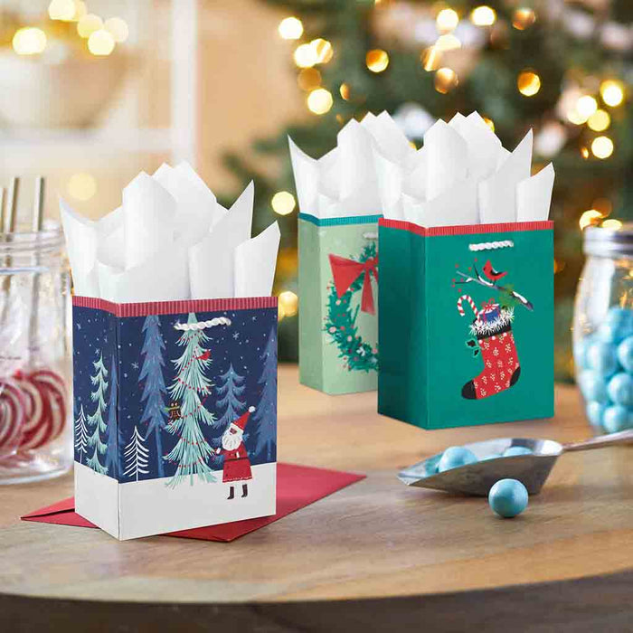 Hallmark : 5.7" Winter Season Scenes 8-Pack Assortment Small Christmas Gift Bags - Hallmark : 5.7" Winter Season Scenes 8-Pack Assortment Small Christmas Gift Bags