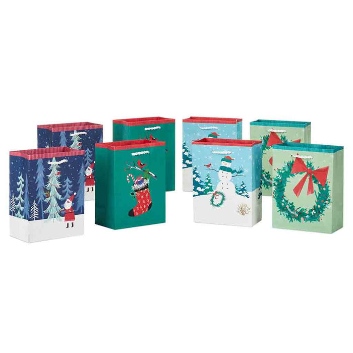 Hallmark : 5.7" Winter Season Scenes 8-Pack Assortment Small Christmas Gift Bags - Hallmark : 5.7" Winter Season Scenes 8-Pack Assortment Small Christmas Gift Bags