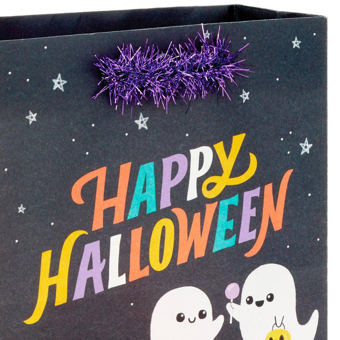 Hallmark : 6.5" Ghosts on Black Small Halloween Gift Bag - Hallmark : 6.5" Ghosts on Black Small Halloween Gift Bag - Annies Hallmark and Gretchens Hallmark, Sister Stores