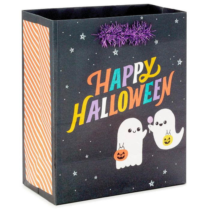 Hallmark : 6.5" Ghosts on Black Small Halloween Gift Bag - Hallmark : 6.5" Ghosts on Black Small Halloween Gift Bag - Annies Hallmark and Gretchens Hallmark, Sister Stores