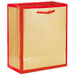 Hallmark : 6.5" Gold Stripes and Red Border Small Gift Bag -