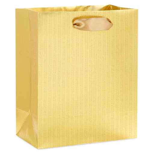 Hallmark : 6.5" Gold Stripes on Gold Metallic Small Christmas Gift Bag - Hallmark : 6.5" Gold Stripes on Gold Metallic Small Christmas Gift Bag