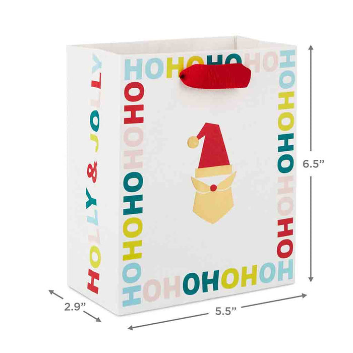 Hallmark : 6.5" Ho Ho Ho Santa Small Christmas Gift Bag - Hallmark : 6.5" Ho Ho Ho Santa Small Christmas Gift Bag