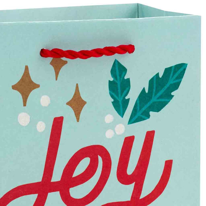 Hallmark : 6.5" Joy on Mint Small Christmas Gift Bag - Hallmark : 6.5" Joy on Mint Small Christmas Gift Bag