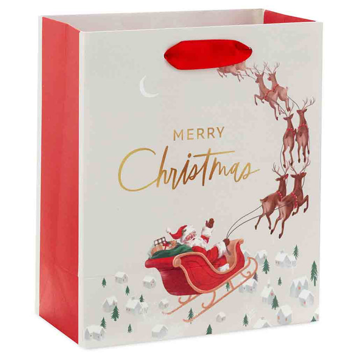 Hallmark : 6.5" Santa in Sleigh Small Christmas Gift Bag - Hallmark : 6.5" Santa in Sleigh Small Christmas Gift Bag