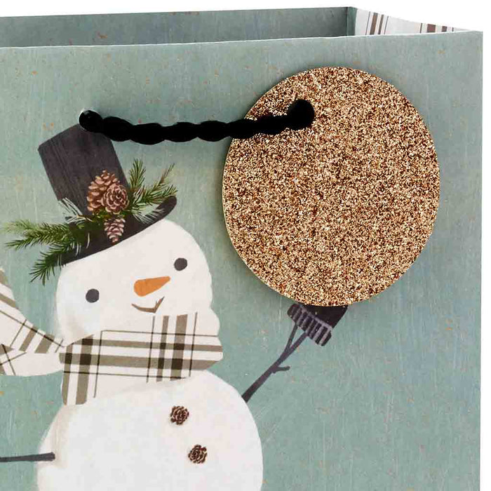 Hallmark : 6.5" Snowman on Gray Small Holiday Gift Bag - Hallmark : 6.5" Snowman on Gray Small Holiday Gift Bag