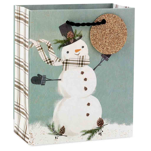Hallmark : 6.5" Snowman on Gray Small Holiday Gift Bag - Hallmark : 6.5" Snowman on Gray Small Holiday Gift Bag