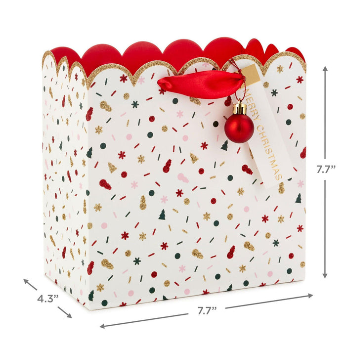 Hallmark : 7.7" Festive Confetti Medium Square Christmas Gift Bag - Hallmark : 7.7" Festive Confetti Medium Square Christmas Gift Bag - Annies Hallmark and Gretchens Hallmark, Sister Stores