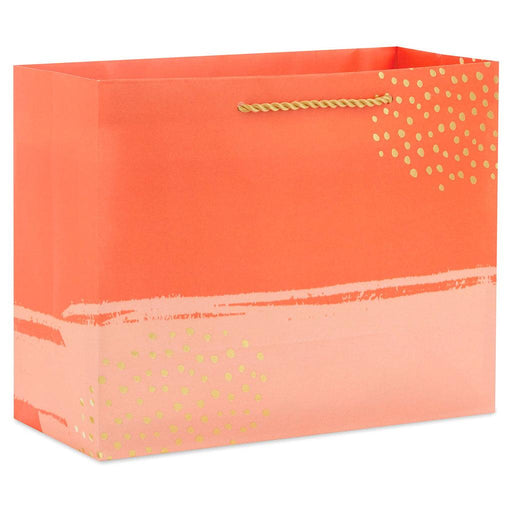 Hallmark : 7.7" Orange and Coral Medium Horizontal Gift Bag -