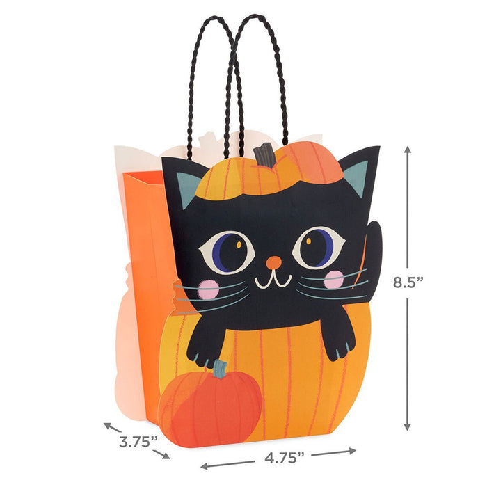 Hallmark : 8.5" Black Cat in Pumpkin Medium Halloween Gift Bag - Hallmark : 8.5" Black Cat in Pumpkin Medium Halloween Gift Bag