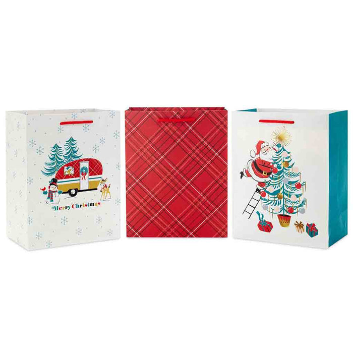 Hallmark : 8.8" Old-Fashioned 3-Pack Assortment Medium Christmas Gift Bags - Hallmark : 8.8" Old-Fashioned 3-Pack Assortment Medium Christmas Gift Bags