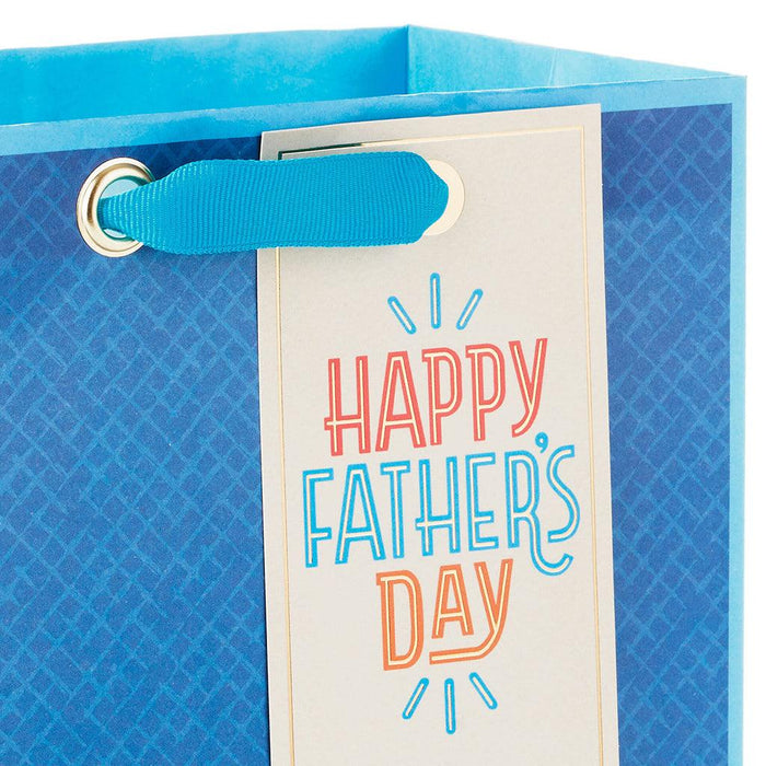 Hallmark : 9.6" Blue Crosshatch Medium Father's Day Gift Bag - Hallmark : 9.6" Blue Crosshatch Medium Father's Day Gift Bag - Annies Hallmark and Gretchens Hallmark, Sister Stores
