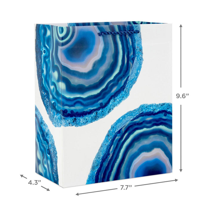 Hallmark : 9.6" Blue Geodes on White Medium Gift Bag -
