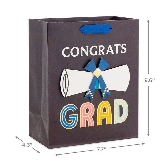 Hallmark : 9.6" Congrats Grad Diploma Scroll Medium Graduation Gift Bag -