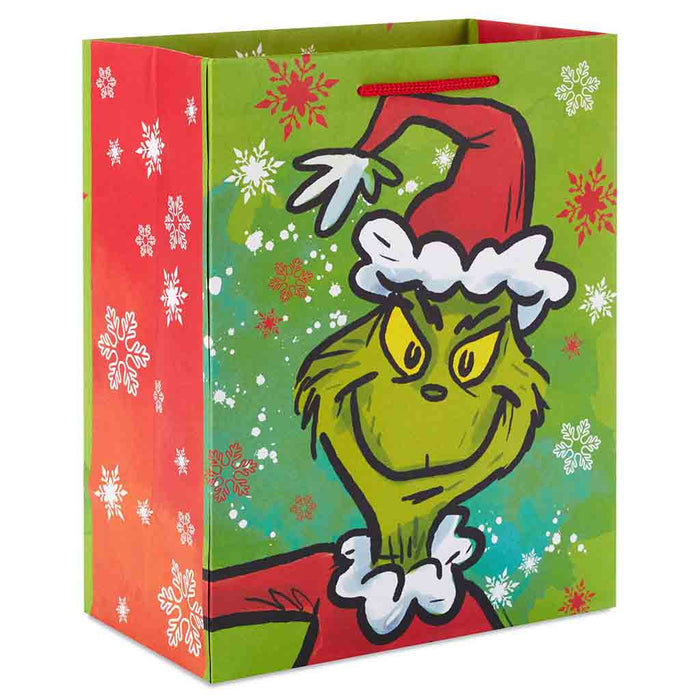 Hallmark : 9.6" Dr. Seuss's How the Grinch Stole Christmas!™ Grinch in Santa Suit Medium Gift Bag - Hallmark : 9.6" Dr. Seuss's How the Grinch Stole Christmas!™ Grinch in Santa Suit Medium Gift Bag