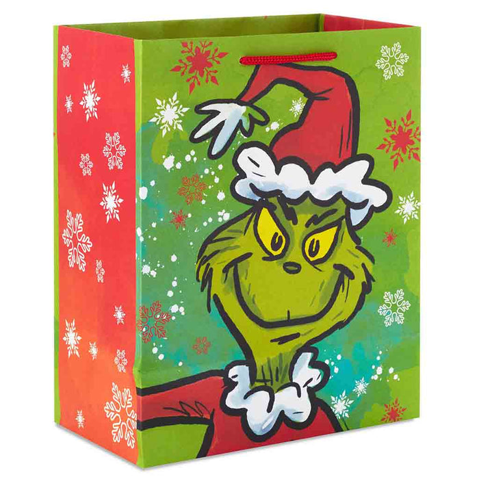 Hallmark : 9.6" Dr. Seuss's How the Grinch Stole Christmas!™ Grinch in Santa Suit Medium Gift Bag - Hallmark : 9.6" Dr. Seuss's How the Grinch Stole Christmas!™ Grinch in Santa Suit Medium Gift Bag