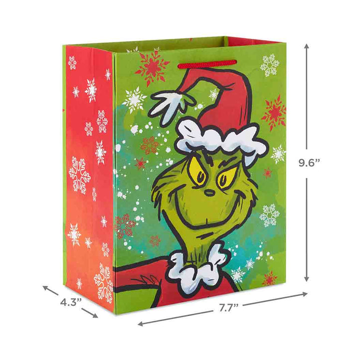 Hallmark : 9.6" Dr. Seuss's How the Grinch Stole Christmas!™ Grinch in Santa Suit Medium Gift Bag - Hallmark : 9.6" Dr. Seuss's How the Grinch Stole Christmas!™ Grinch in Santa Suit Medium Gift Bag