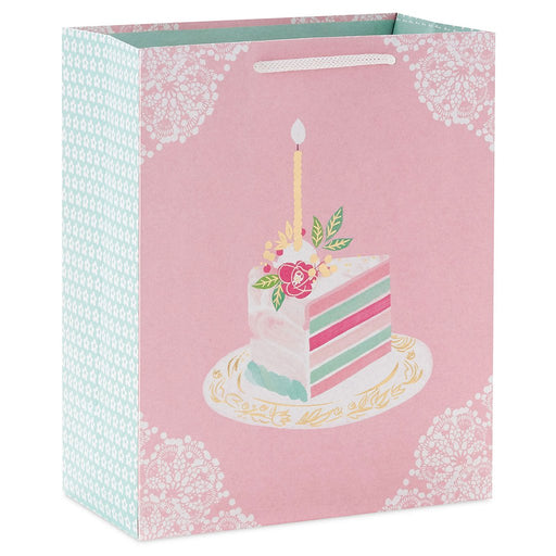 Hallmark : 9.6" Elegant Cake Slice Medium Birthday Gift Bag - Hallmark : 9.6" Elegant Cake Slice Medium Birthday Gift Bag