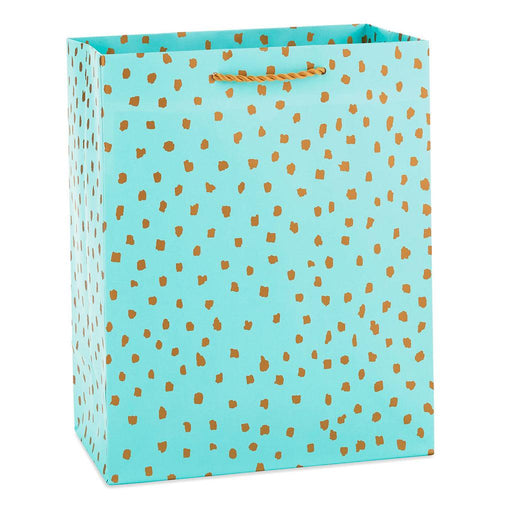 Hallmark : 9.6" Gold Dots on Mint Medium Gift Bag -