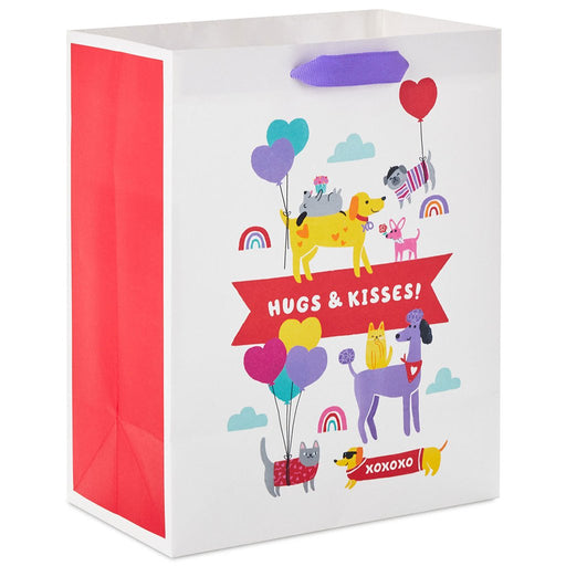 Hallmark : 9.6" Hugs and Kisses Pets Medium Gift Bag - Hallmark : 9.6" Hugs and Kisses Pets Medium Gift Bag
