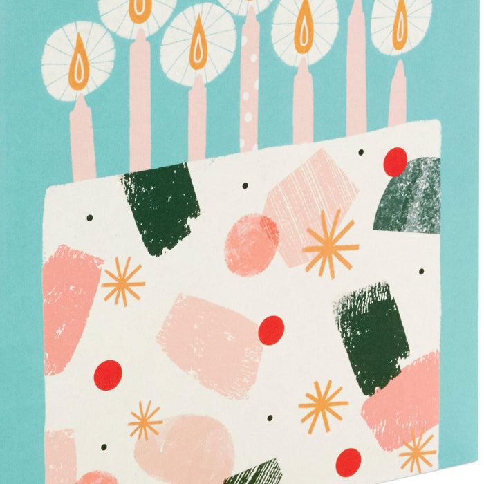 Hallmark : 9.6" Modern Birthday Cake on Mint Green Medium Gift Bag -