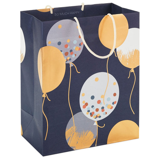 Hallmark : 9.6" Patterned Balloons on Blue Medium Gift Bag - Hallmark : 9.6" Patterned Balloons on Blue Medium Gift Bag