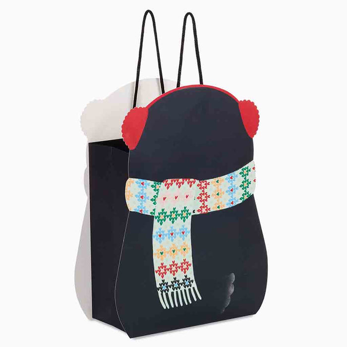 Hallmark : 9.6" Penguin in Earmuffs Medium Christmas Gift Bag - Hallmark : 9.6" Penguin in Earmuffs Medium Christmas Gift Bag