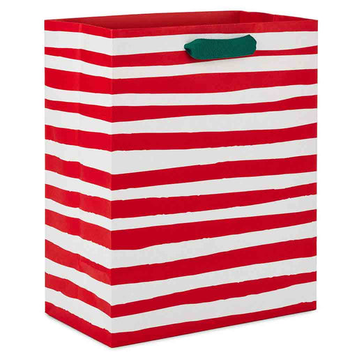 Hallmark : 9.6" Red and White Stripes Medium Christmas Gift Bag - Hallmark : 9.6" Red and White Stripes Medium Christmas Gift Bag