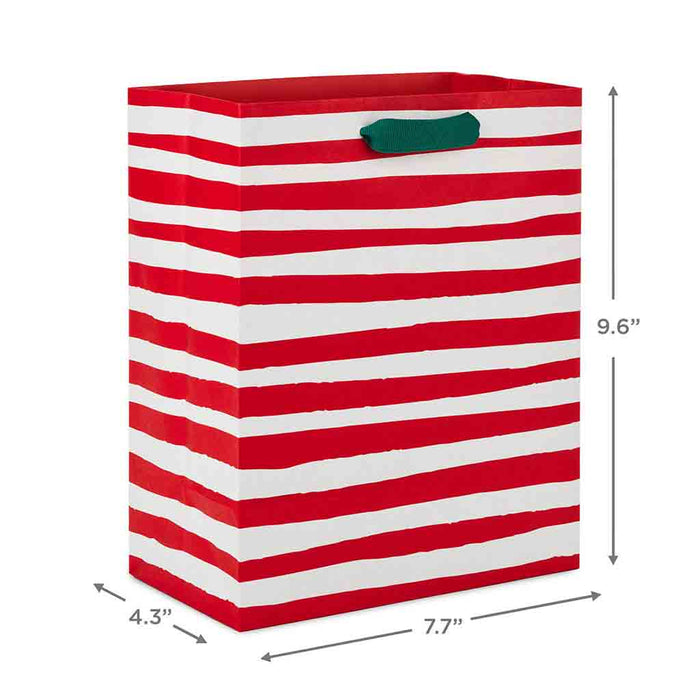 Hallmark : 9.6" Red and White Stripes Medium Christmas Gift Bag - Hallmark : 9.6" Red and White Stripes Medium Christmas Gift Bag