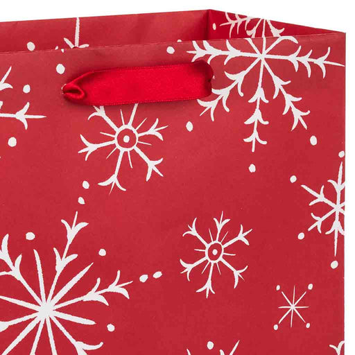 Hallmark : 9.6" Snowflakes on Red Medium Holiday Gift Bag - Hallmark : 9.6" Snowflakes on Red Medium Holiday Gift Bag