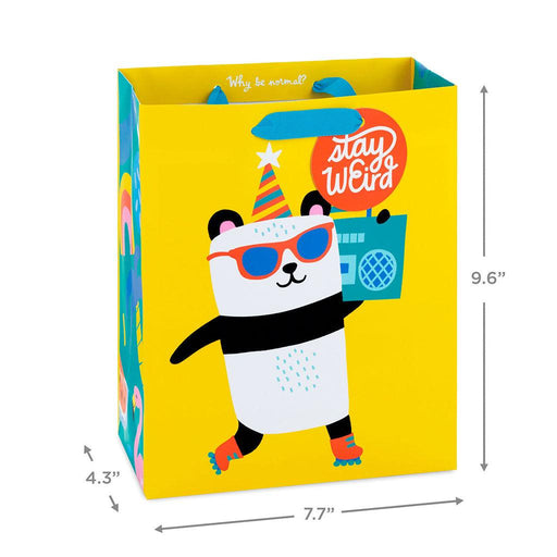 Hallmark : 9.6" Stay Weird Panda Medium Gift Bag -