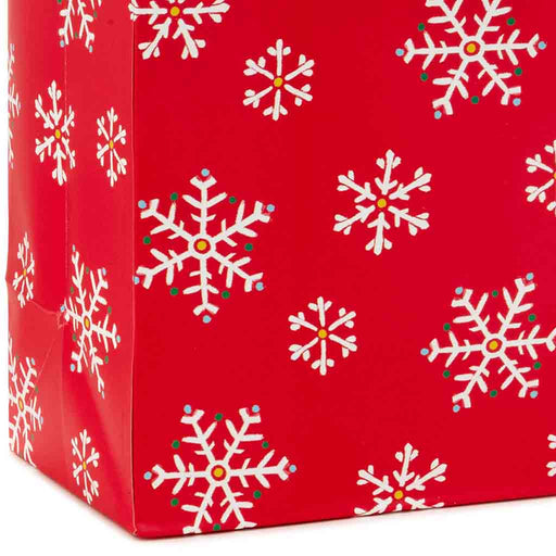 Hallmark : 9.6" White Snowflakes on Red Medium Holiday Gift Bag With Tissue Paper - Hallmark : 9.6" White Snowflakes on Red Medium Holiday Gift Bag With Tissue Paper