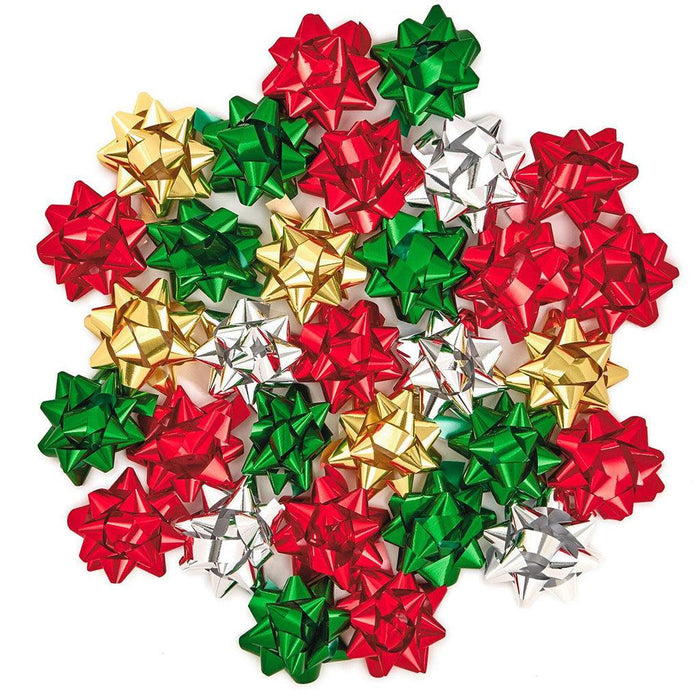 Hallmark : Bag of 30 Assorted Mini Metallic Christmas Gift Bows -
