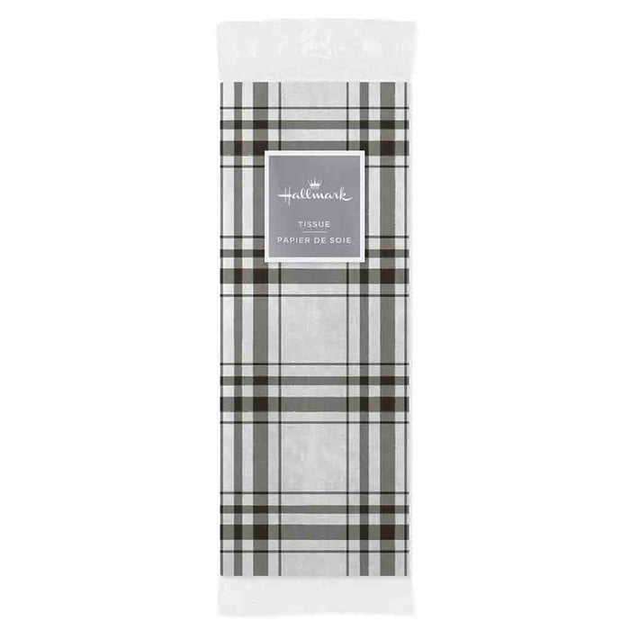 Hallmark : Black and White Plaid Christmas Tissue Paper, 6 sheets - Hallmark : Black and White Plaid Christmas Tissue Paper, 6 sheets